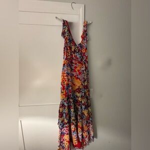 Lulu's Red and Blue Floral Dress